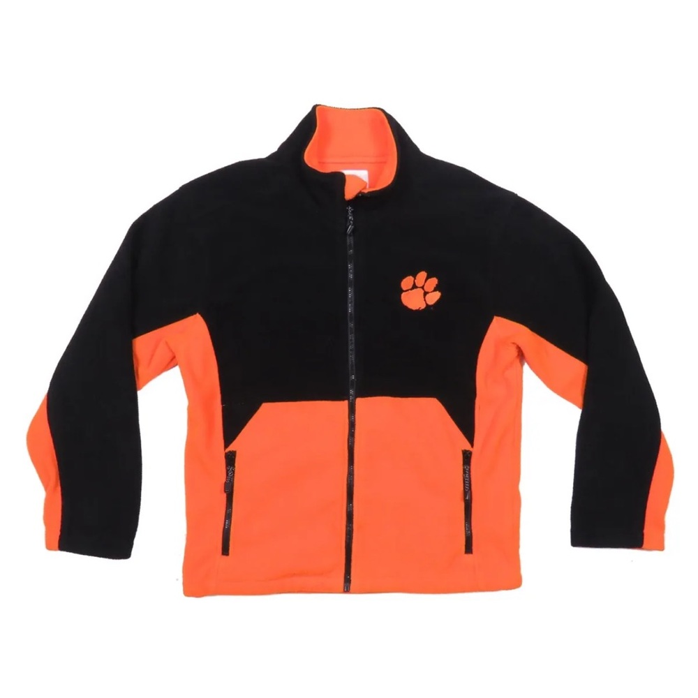 Clemson Tigers Essex NCAA Football Orange Black Mens Full Zip Fleece Jacket M